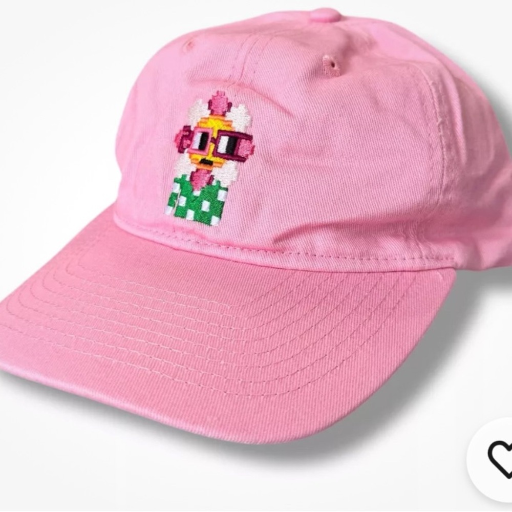 Madhappy Classic Noun Dad Hat Pink Cap with Pixel Art Design NWOT